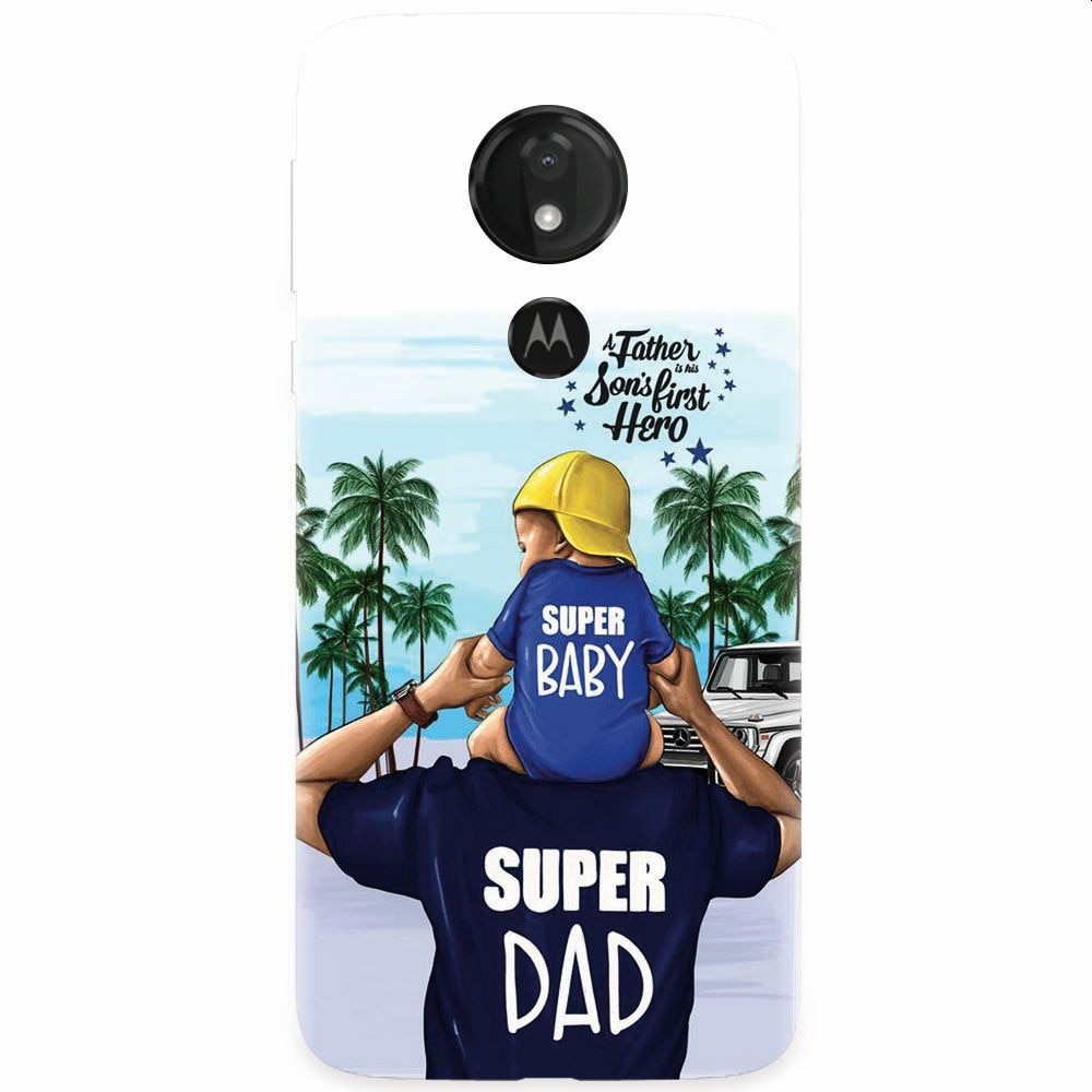 Husa silicon pentru Motorola Moto G7, Super Dad