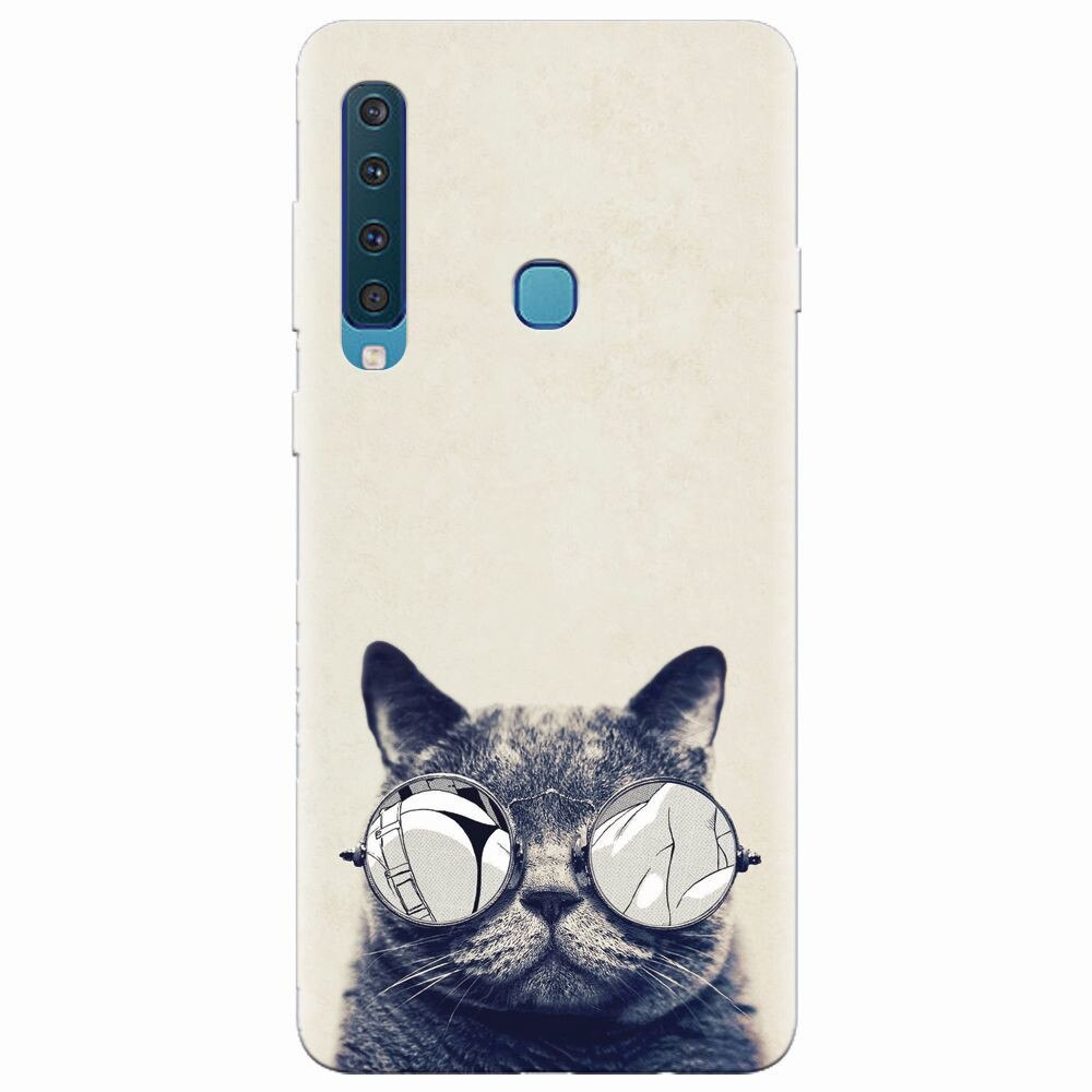 Husa silicon pentru Samsung Galaxy A9 2018, Cool Cat Glasses