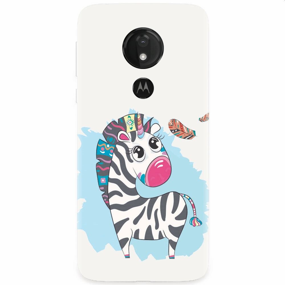 Husa silicon pentru Motorola Moto G7, Zebra