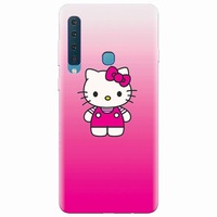 Husa silicon pentru Samsung Galaxy A9 2018, Cute Pink Catty