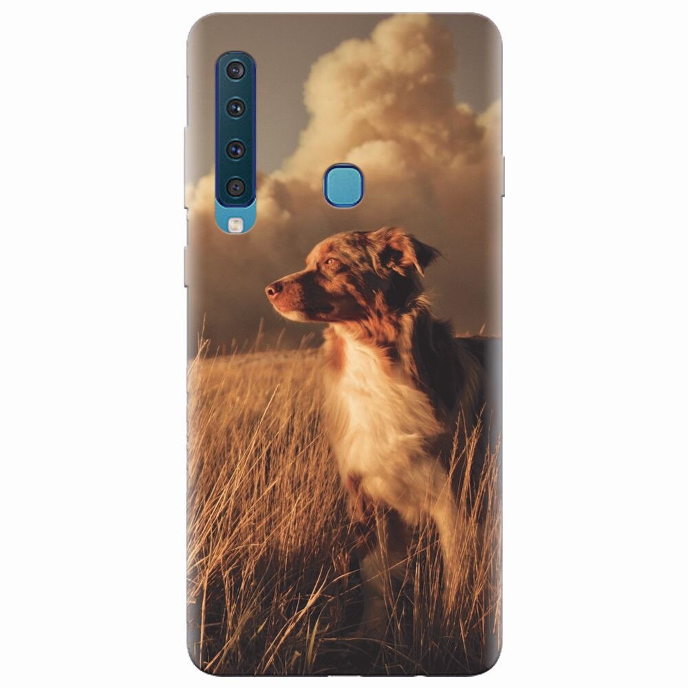 Husa silicon pentru Samsung Galaxy A9 2018, Alone Dog Animal In Grass