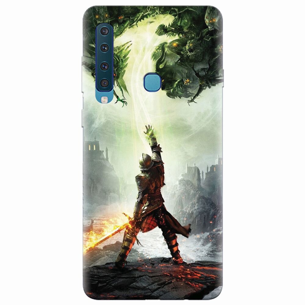 Husa silicon pentru Samsung Galaxy A9 2018, Green Dragon