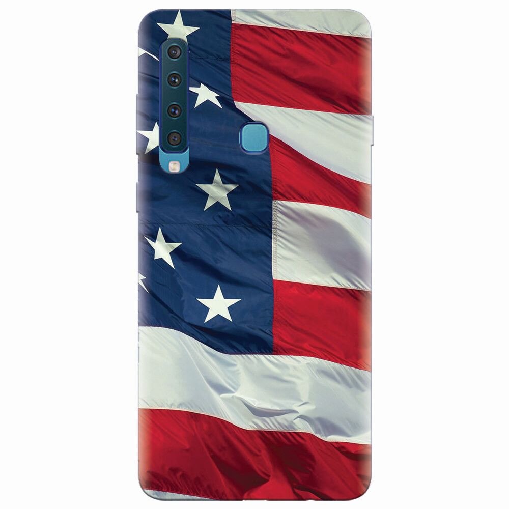 Husa silicon pentru Samsung Galaxy A9 2018, American Flag Illustration