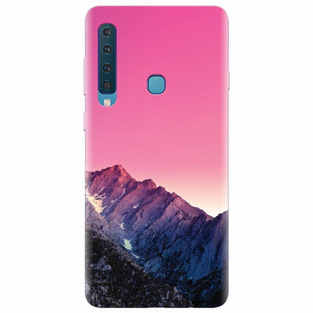 Husa silicon pentru Samsung Galaxy A9 2018, Mountain Peak Pink Gradient Effect