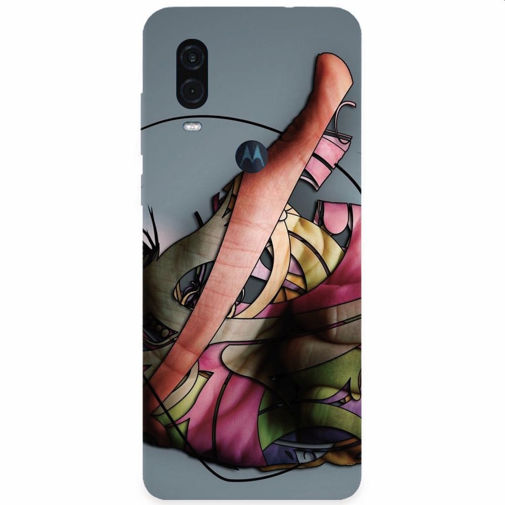 Husa silicon pentru Motorola One Vision, Abstract Minimalistic Hands