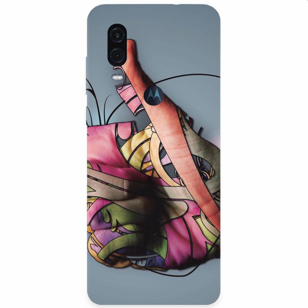 Husa silicon pentru Motorola One Vision, Beautiful Hand Art