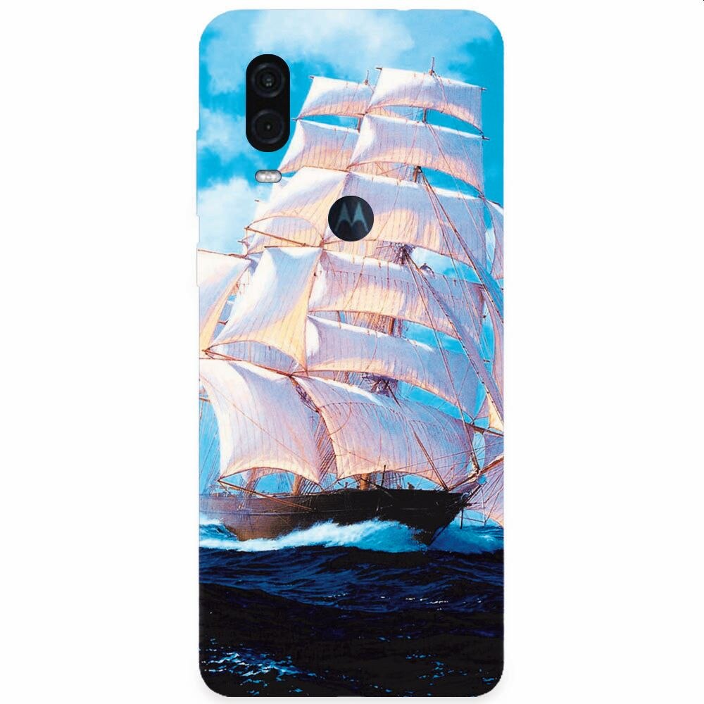 Husa silicon pentru Motorola One Vision, Attractive Art Of Ships