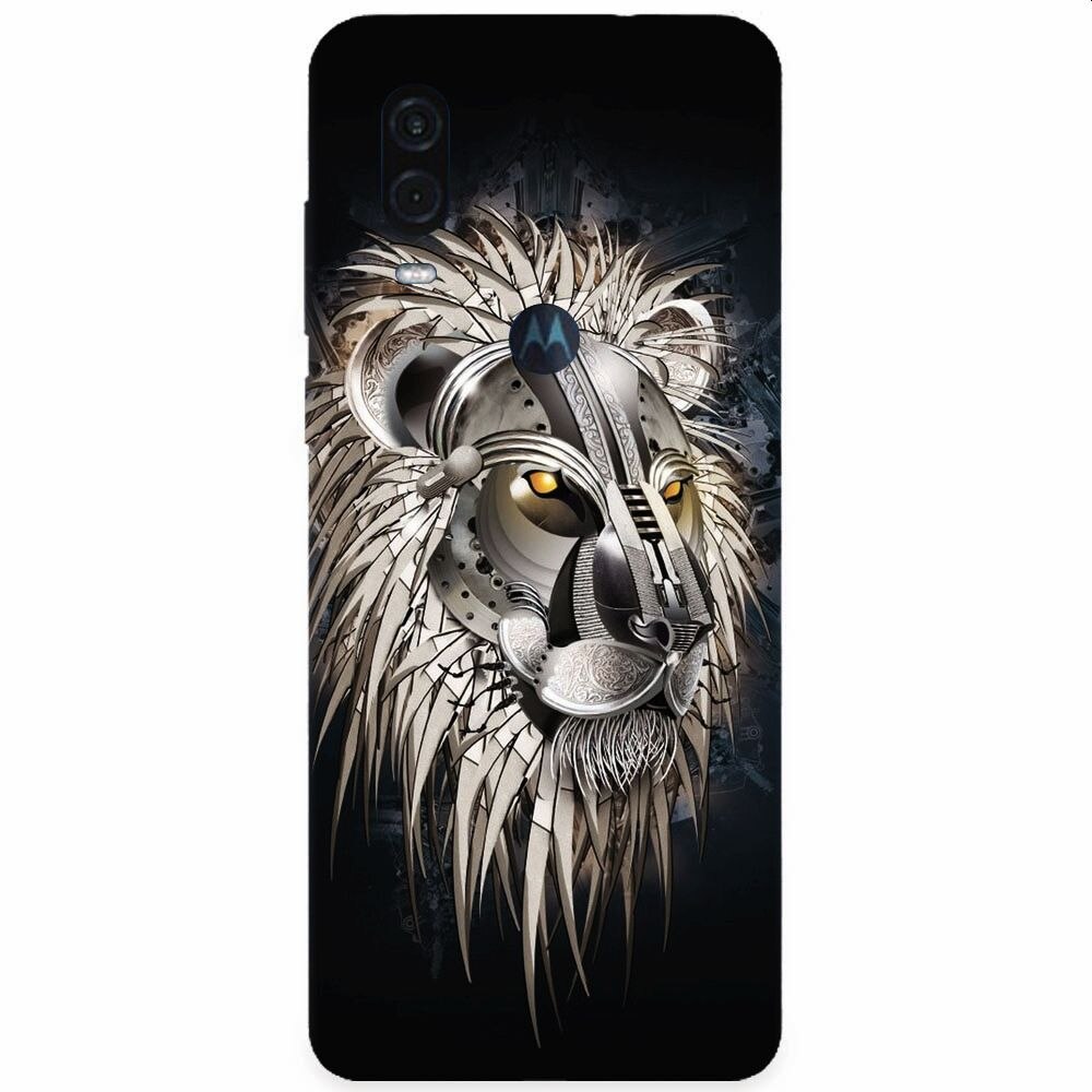 Husa silicon pentru Motorola One Vision, Abstract Lion 001