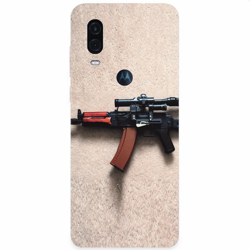 Husa silicon pentru Motorola One Vision, AK Kalashnikov Gun Of Military