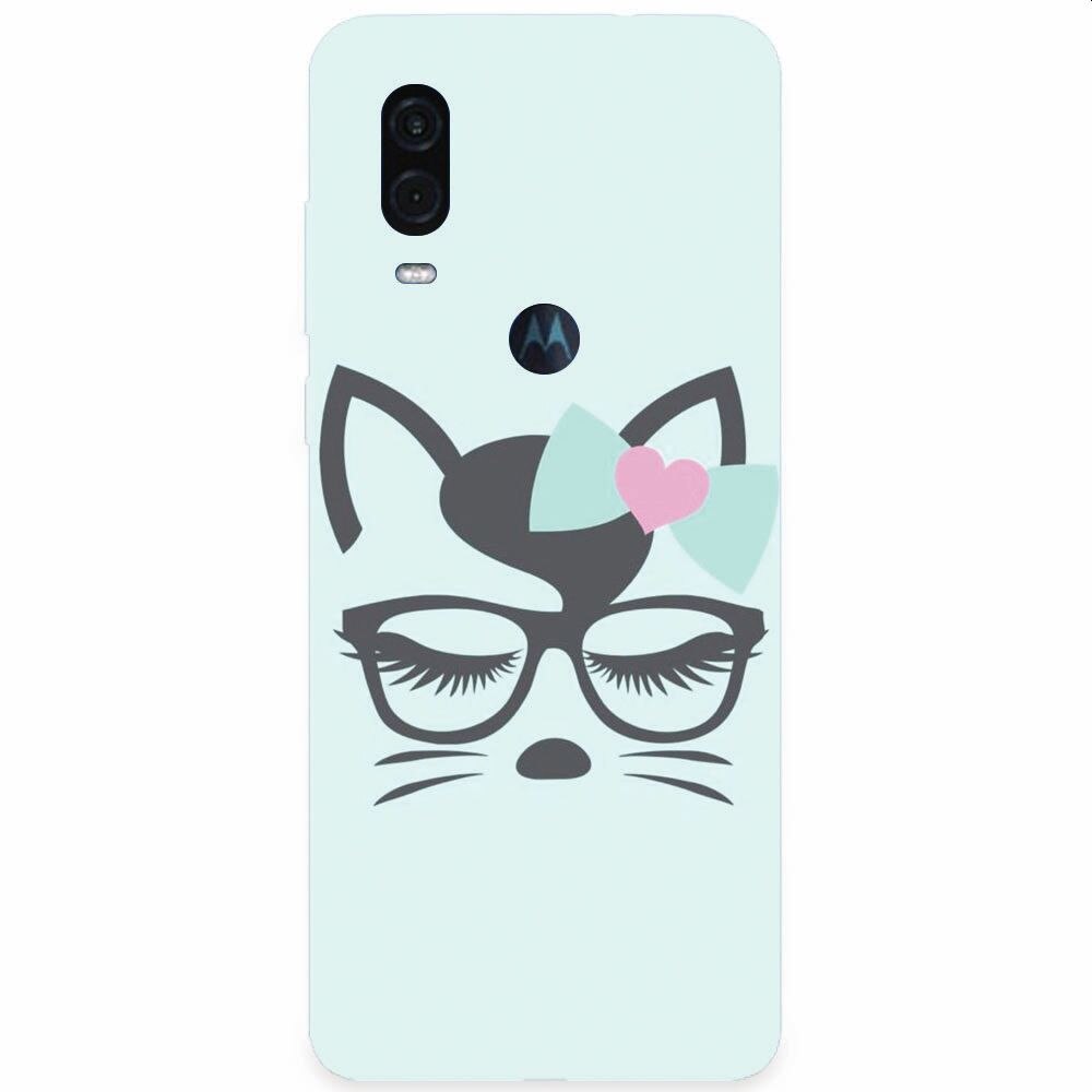 Husa silicon pentru Motorola One Vision, Angel Cat