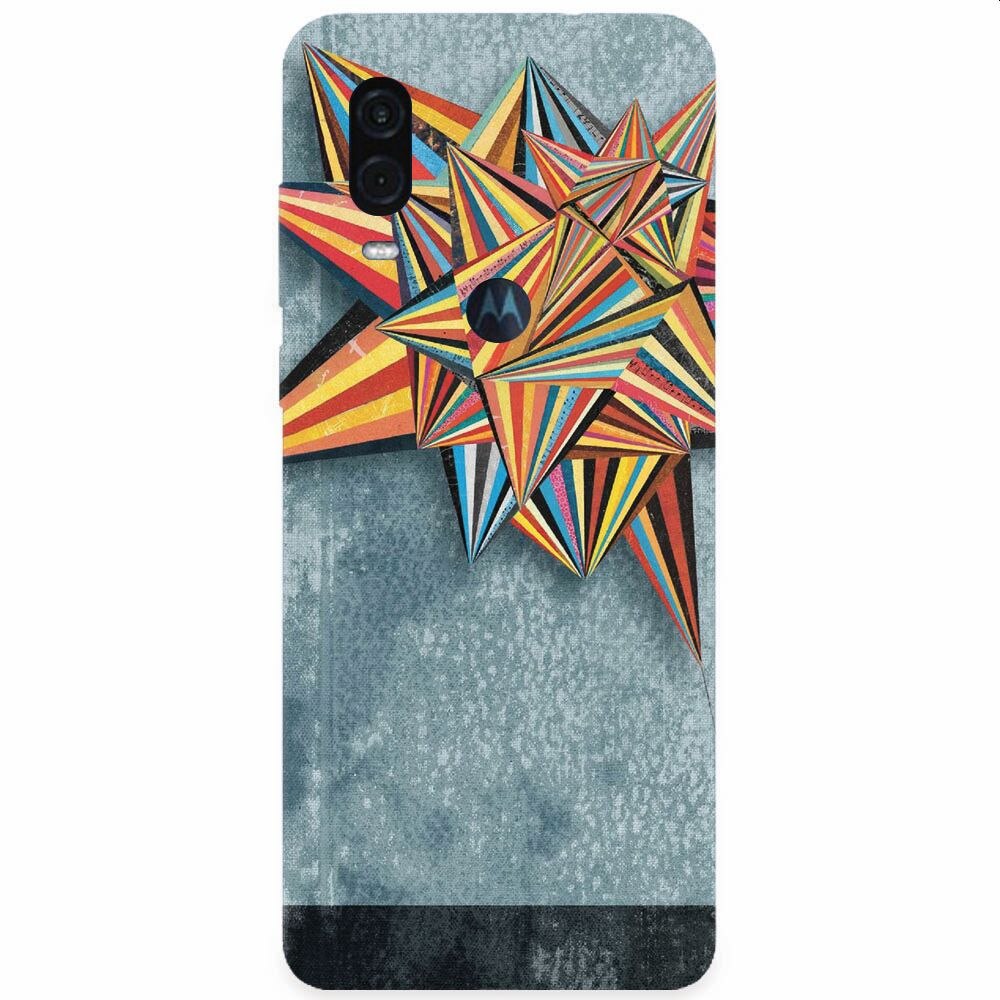 Husa silicon pentru Motorola One Vision, Abstract Colorful Balloon Triangles