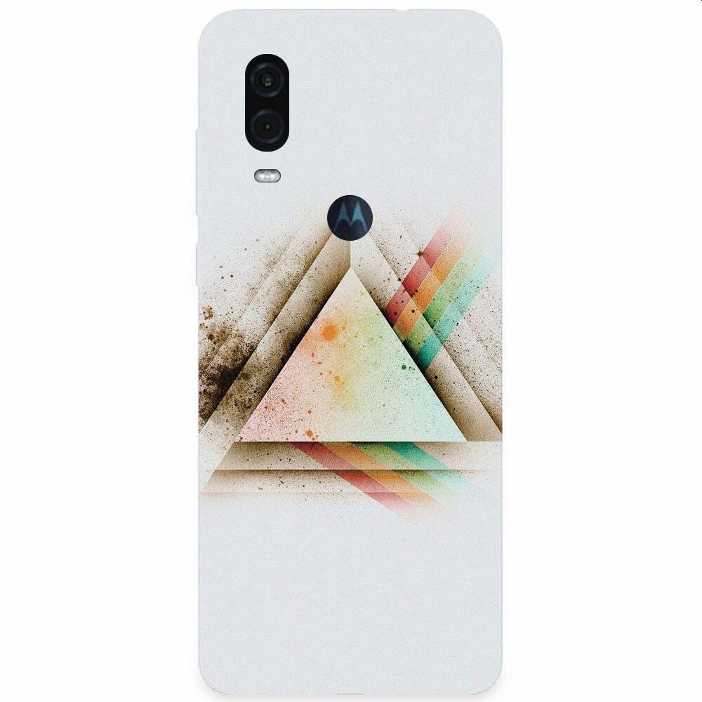 Husa silicon pentru Motorola One Vision, Abstract Grunge Light Triangle