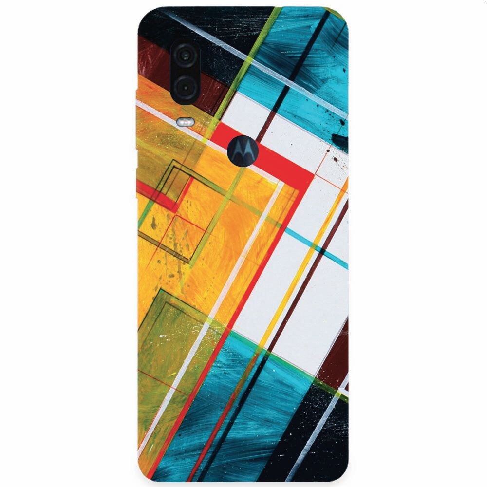 Husa silicon pentru Motorola One Vision, Abstraction Color Shape