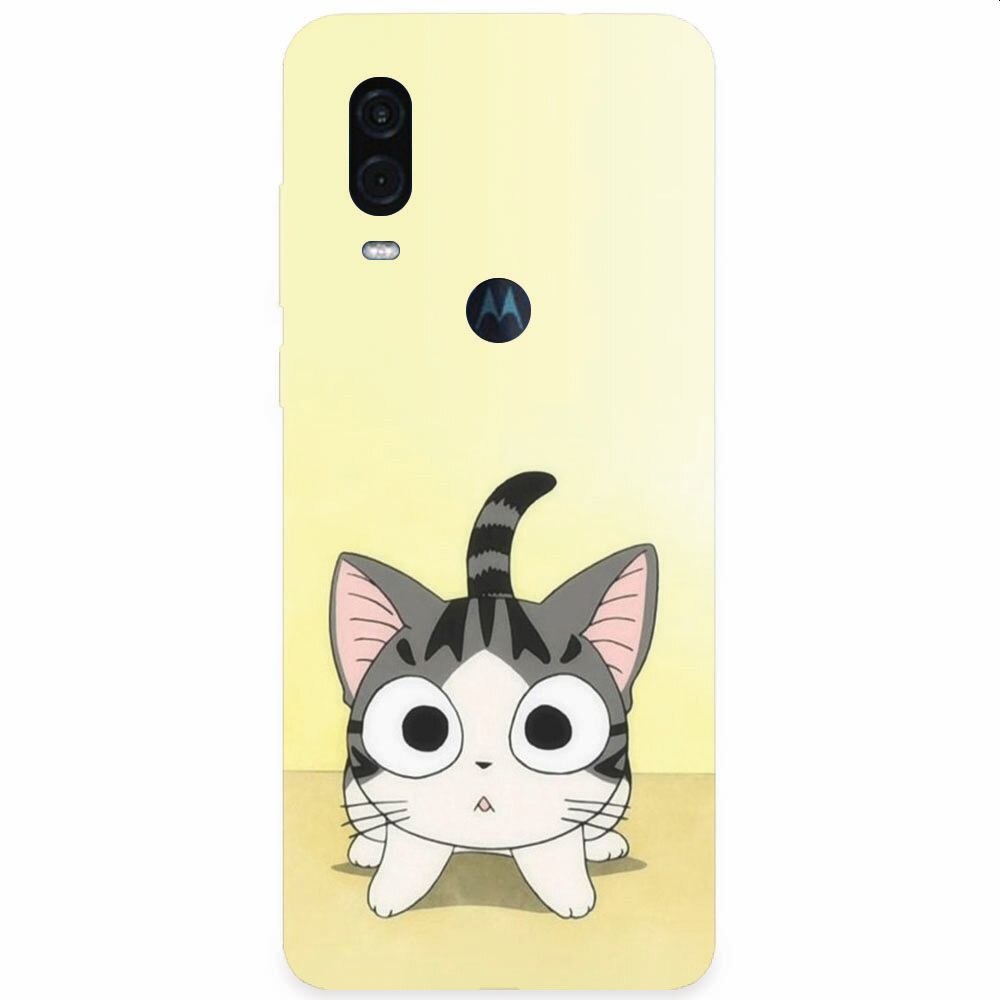 Husa silicon pentru Motorola One Vision, Cute Ktty