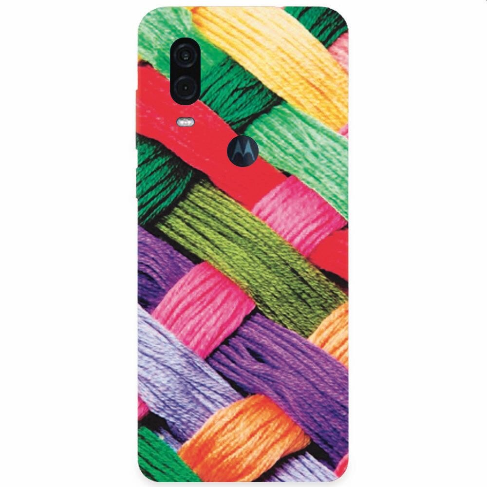 Husa silicon pentru Motorola One Vision, Colorful Woolen Art