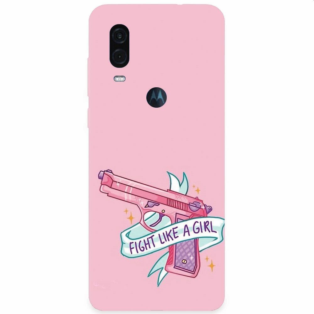 Husa silicon pentru Motorola One Vision, Fight Like A Girl