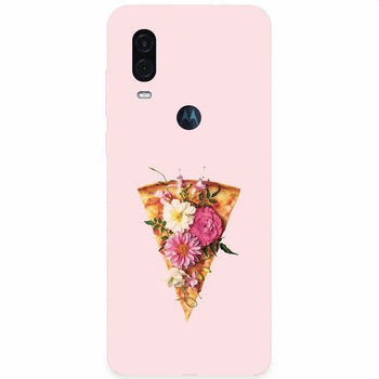 Husa silicon pentru Motorola One Vision, Flower Pizza Husa silicon pentru Motorola One Vision, Flower Pizza