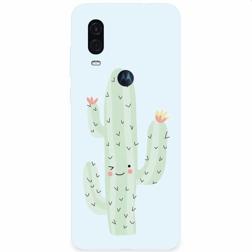 Husa silicon pentru Motorola One Vision, Cactus