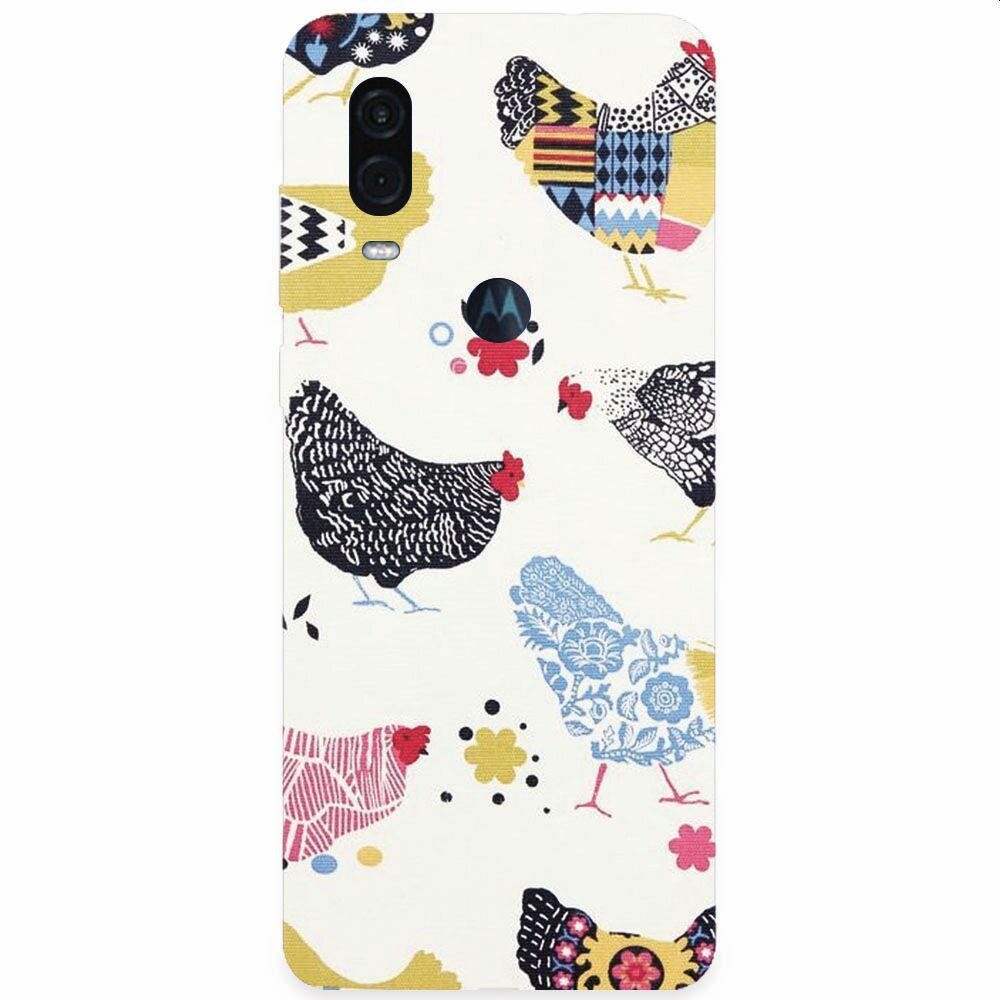 Husa silicon pentru Motorola One Vision, Chickens