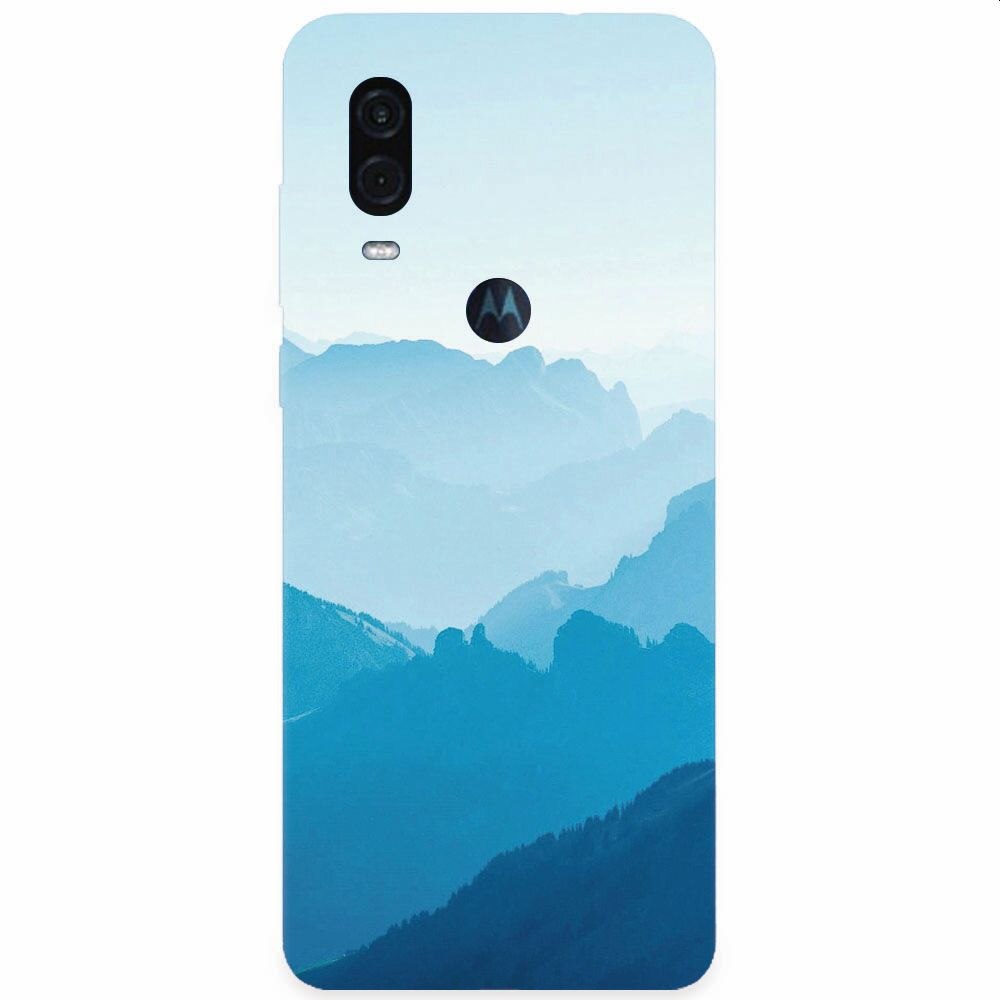 Husa silicon pentru Motorola One Vision, Blue Mountain Crests