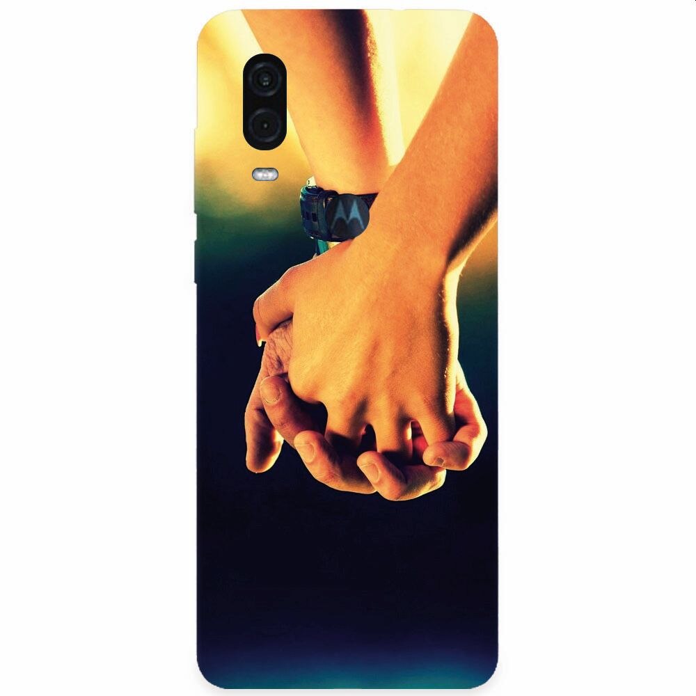 Husa silicon pentru Motorola One Vision, Couple Holding Hands