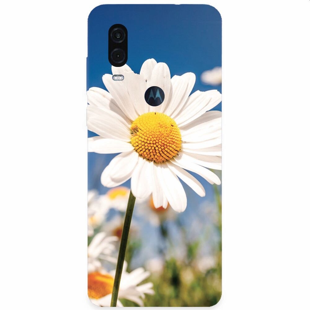 Husa silicon pentru Motorola One Vision, Daisies Field Flowers