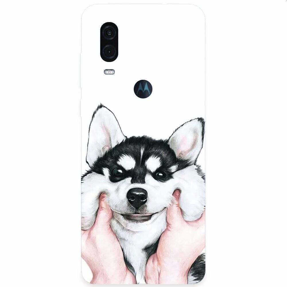 Husa silicon pentru Motorola One Vision, Cute Dog 1