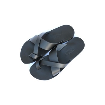 Kremenarovs Hand Made Sandals - Мъжки чехли Adonis, Ръчна изработка, Цвят черни, Размер 43