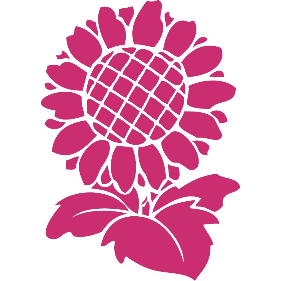 Floarea soarelui vesnic fericita - Sticker Decorativ - Magenta - 110 x 155 cm