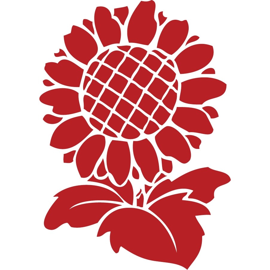 Floarea soarelui vesnic fericita - Sticker Decorativ - Rosu Cardinal - 83 x 117 cm