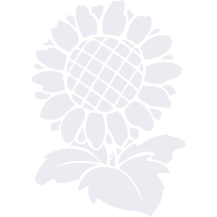 Floarea soarelui vesnic fericita - Sticker Decorativ - Alb polar - 110 x 155 cm