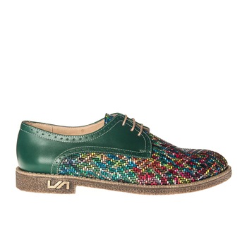Pantofi dama din piele naturala - Verde Multicolor - G10 VM, Verde Pantofi dama din piele naturala - Verde Multicolor - G10 VM, Verde