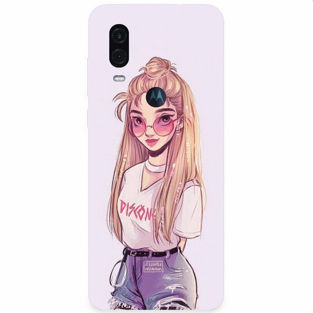 Husa silicon pentru Motorola One Vision, Girl Look