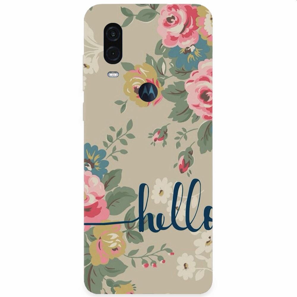 Husa silicon pentru Motorola One Vision, Cute Flower Phone