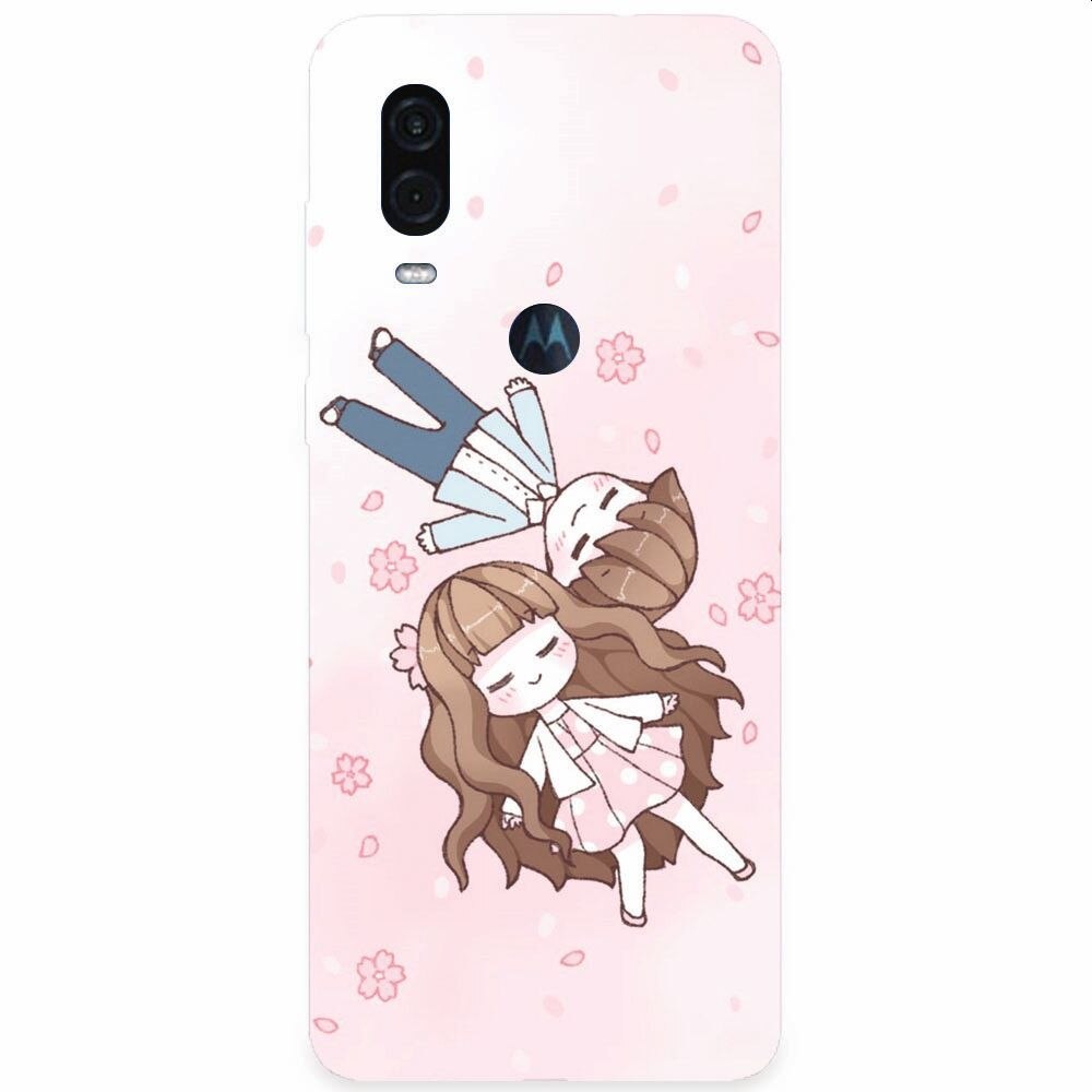 Husa silicon pentru Motorola One Vision, Cute Couple