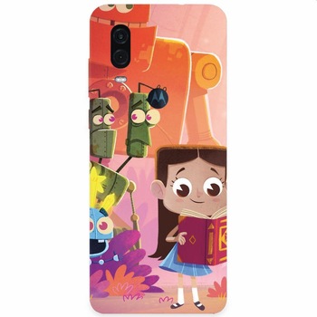 Husa silicon pentru Motorola One Vision, Children Kids Robots Illustration Colorful K Husa silicon pentru Motorola One Vision, Children Kids Robots Illustration Colorful K