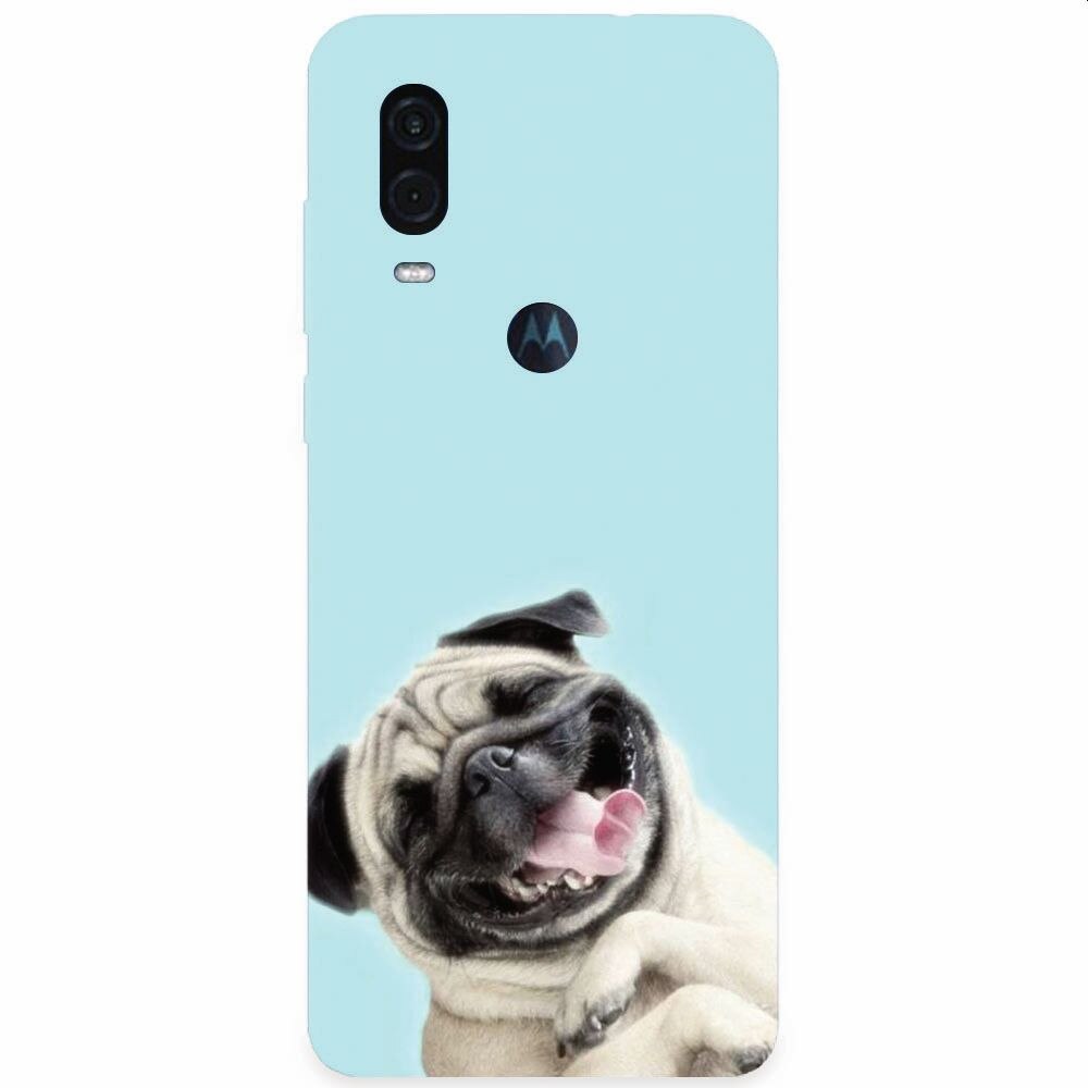 Husa silicon pentru Motorola One Vision, Happy Dog