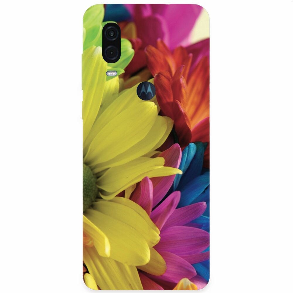 Husa silicon pentru Motorola One Vision, Flower