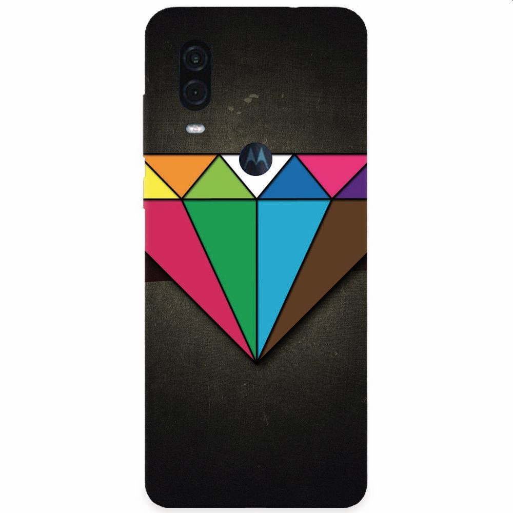 Husa silicon pentru Motorola One Vision, Colorful Diamond