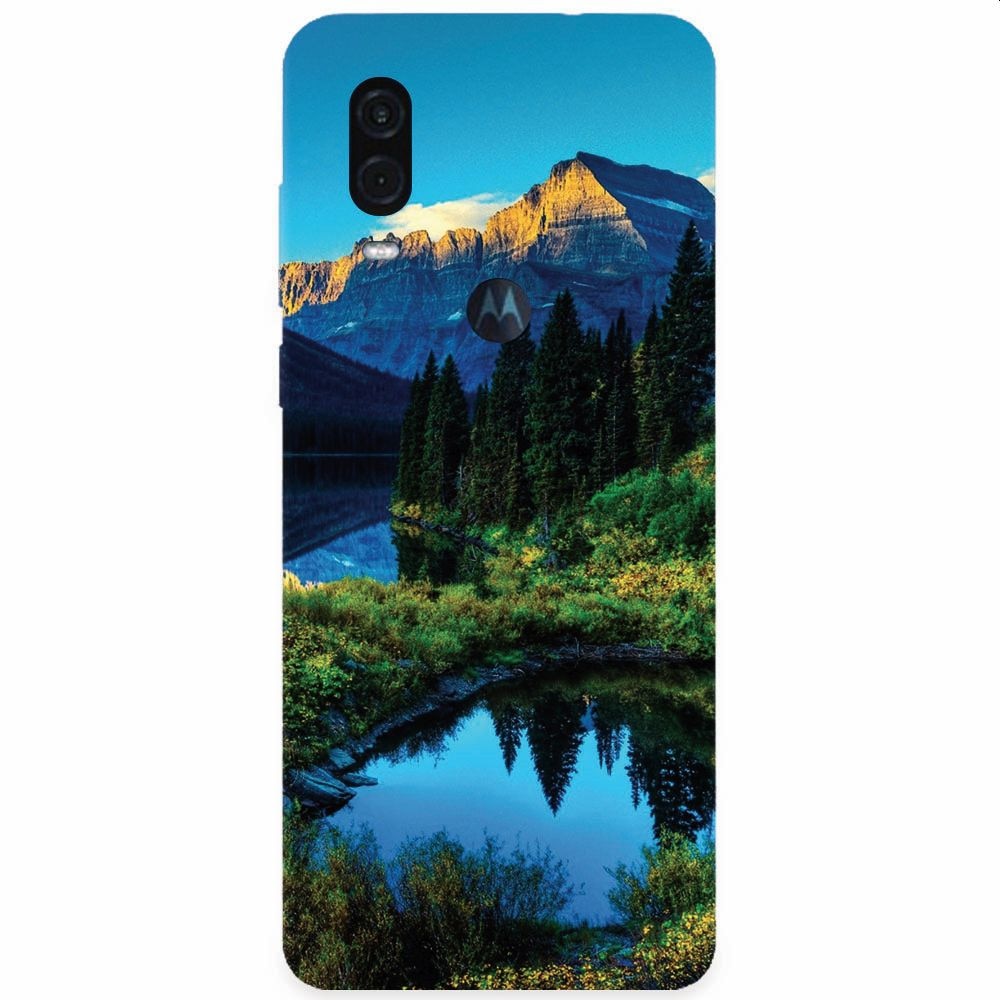 Husa silicon pentru Motorola One Vision, HDR Mountains Lake