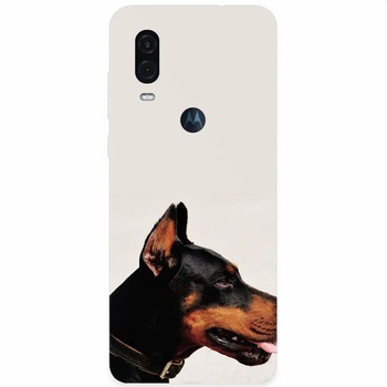 Husa silicon pentru Motorola One Vision, Doberman Husa silicon pentru Motorola One Vision, Doberman