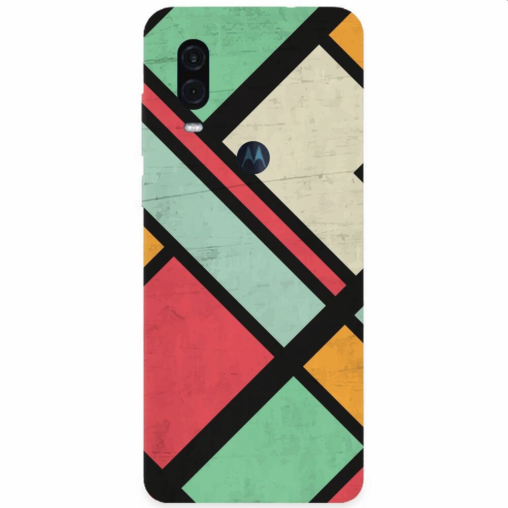 Husa silicon pentru Motorola One Vision, Retro Grunge