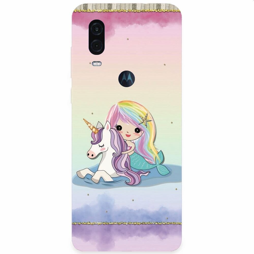 Husa silicon pentru Motorola One Vision, Mermaid Unicorn Play