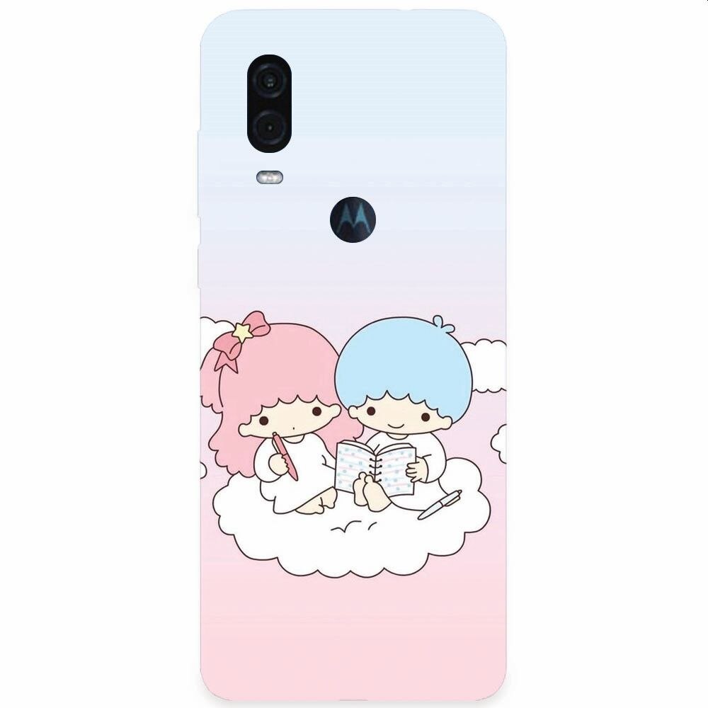 Husa silicon pentru Motorola One Vision, Little Twins On Cloud