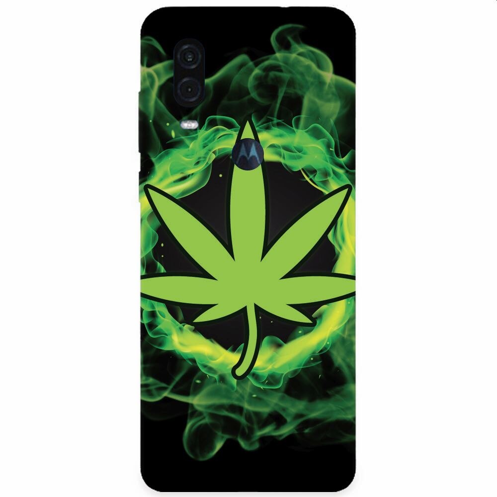 Husa silicon pentru Motorola One Vision, GreenFlames