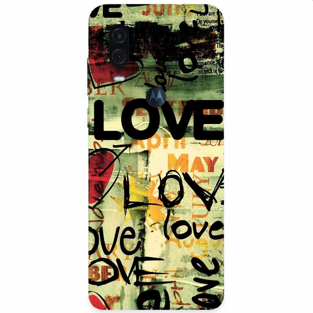 Husa silicon pentru Motorola One Vision, Love Artwork