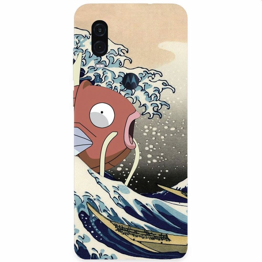 Husa silicon pentru Motorola One Vision, Great Wave Fish
