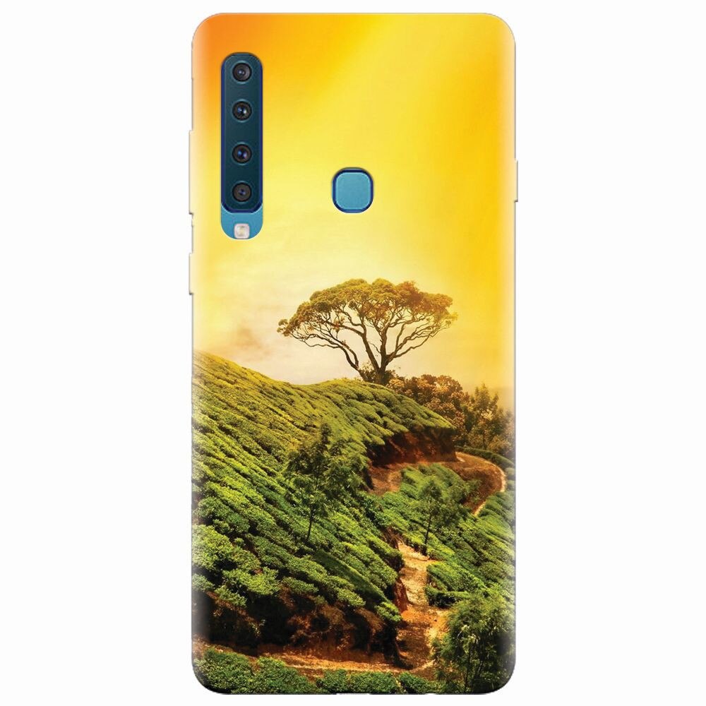 Husa silicon pentru Samsung Galaxy A9 2018, Hill Top Tree Golden Light