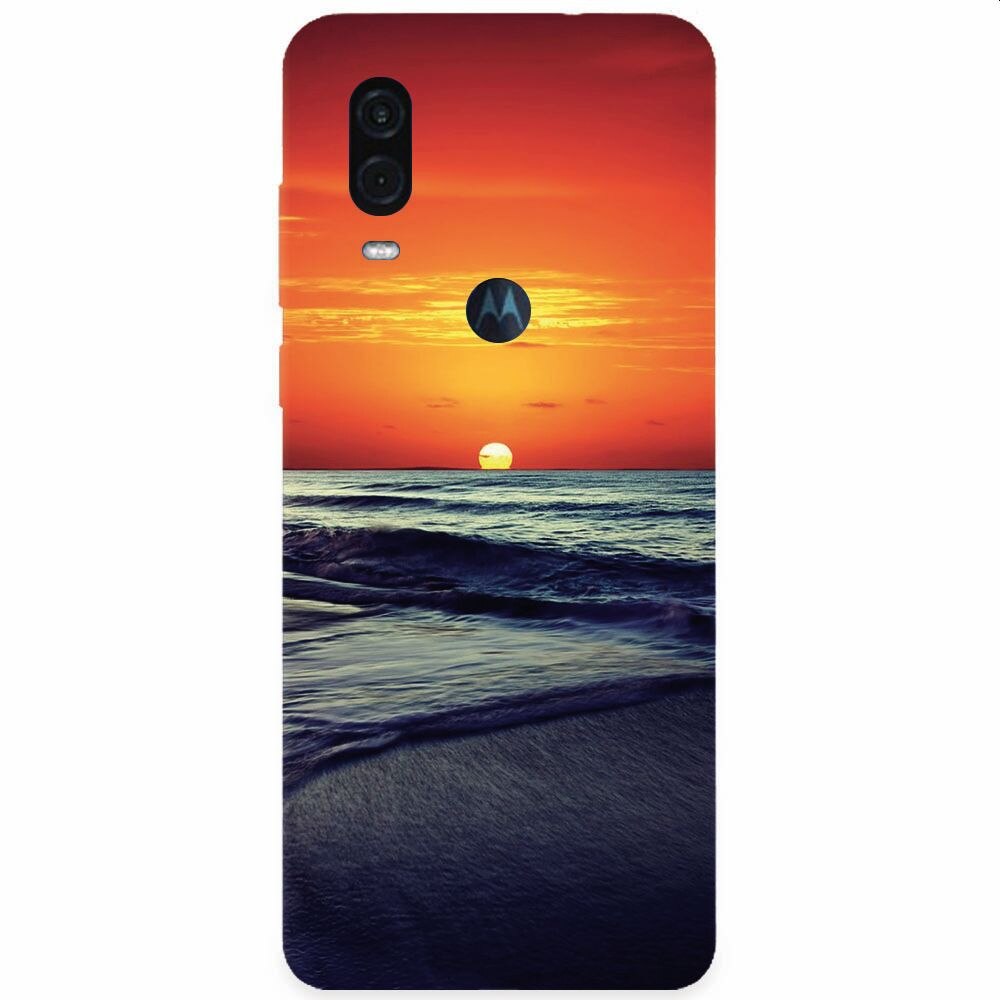 Husa silicon pentru Motorola One Vision, Ocean Sunset