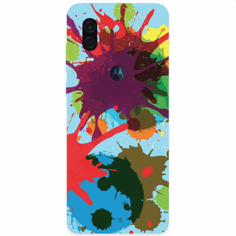 Husa silicon pentru Motorola One Vision, Holi Splash